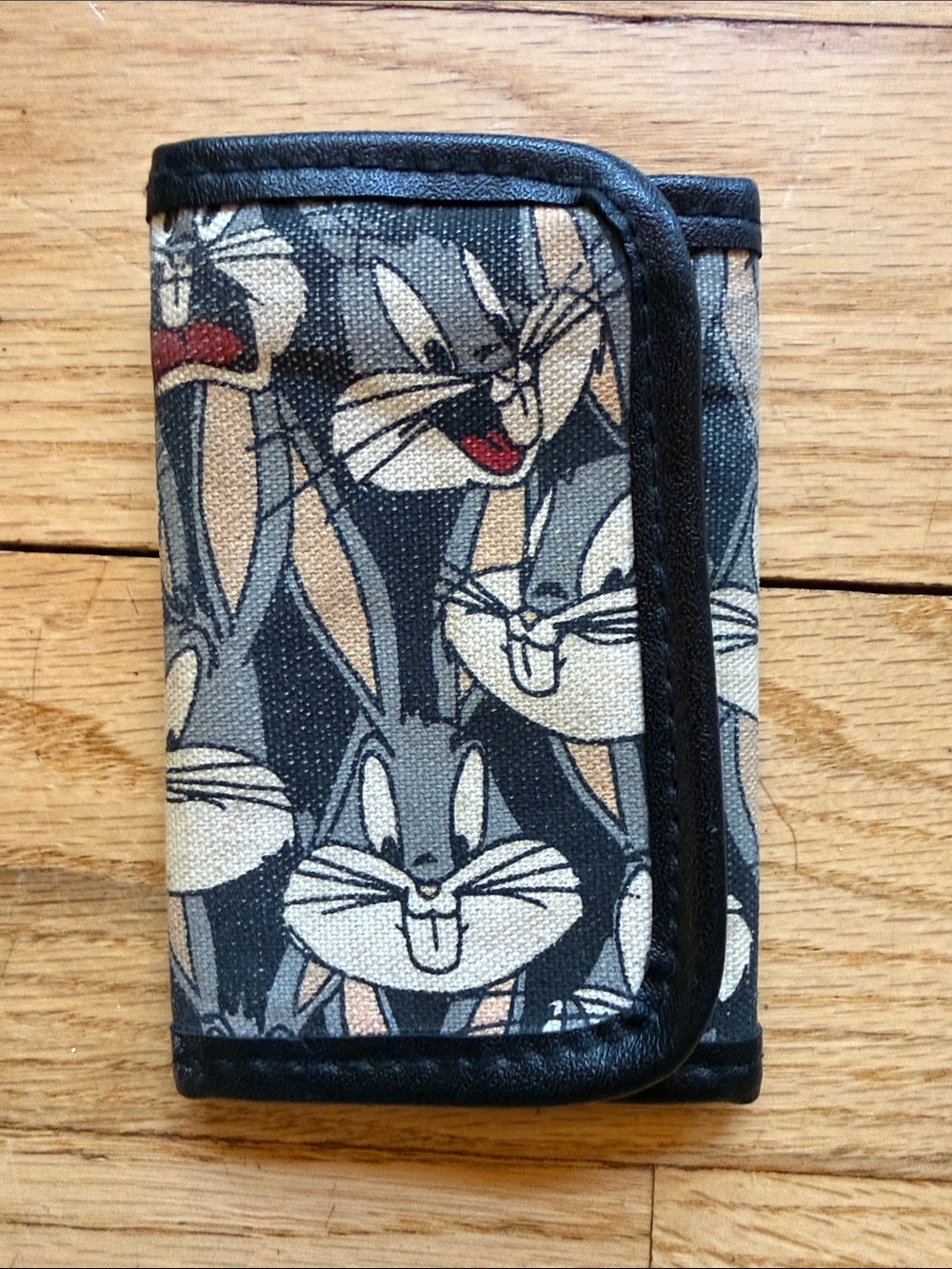 Bugs Bunny Pattern Black Canvas Wallet Case